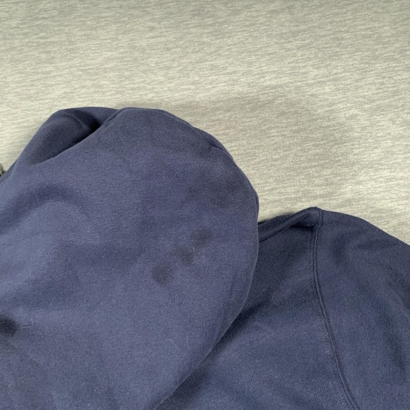 GAP Hoodie Mens 2XL Navy Blue Full Zip Fleece Lined Sweatshirt Drawstring Hood - Picture 10 of 11